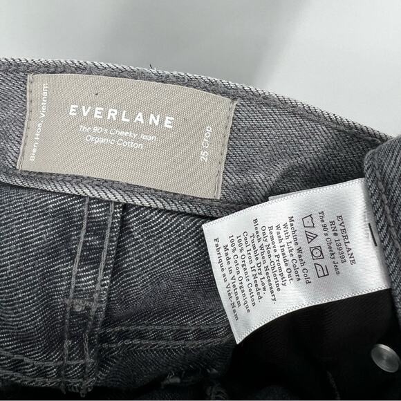 Everlane The 90’s Cheeky Jean Acid Gray Grey Ankle Cropped High Rise Button 25 - Picture 15 of 15